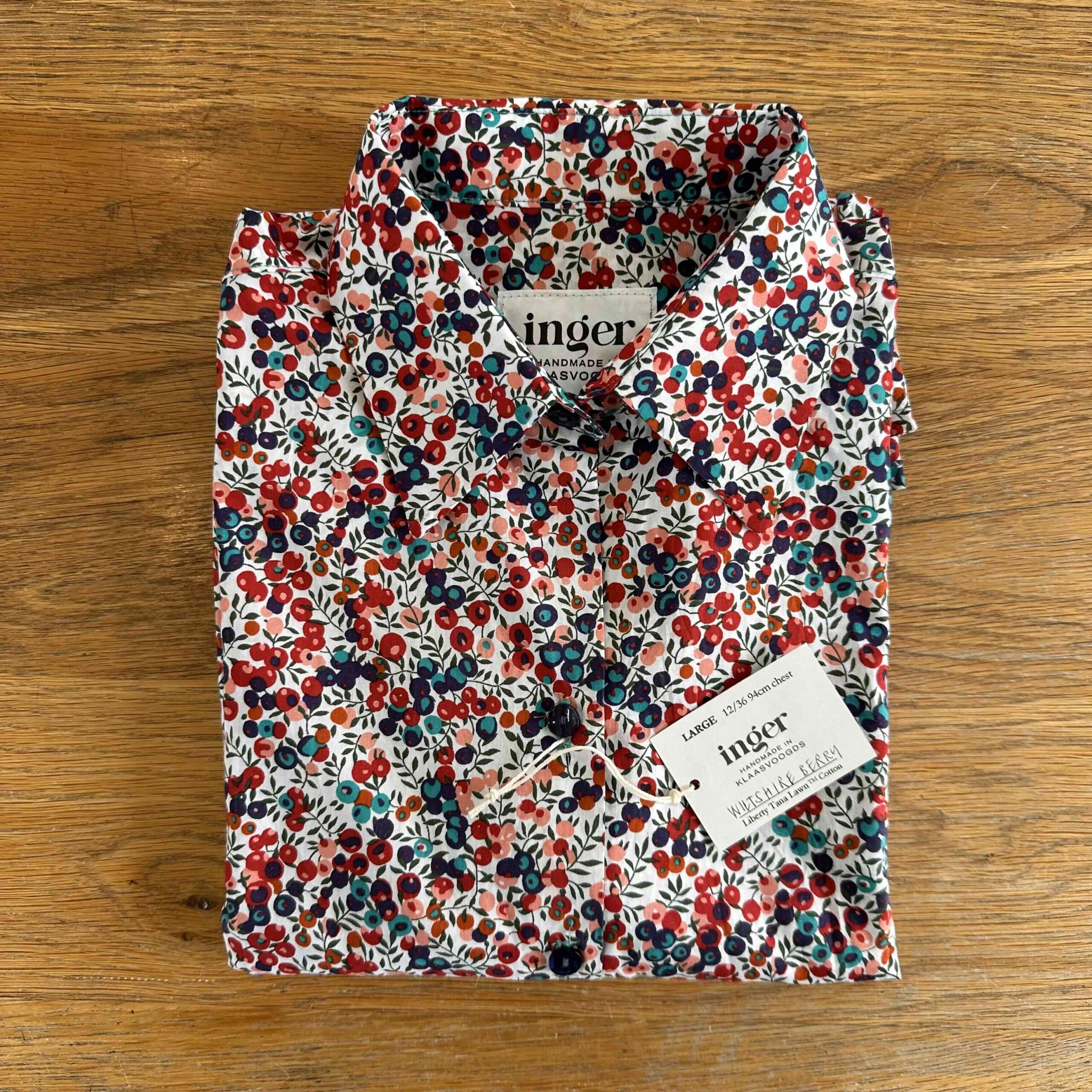 Shirt Wiltshire Berry rust and turquoise size Large/36 - Image 3